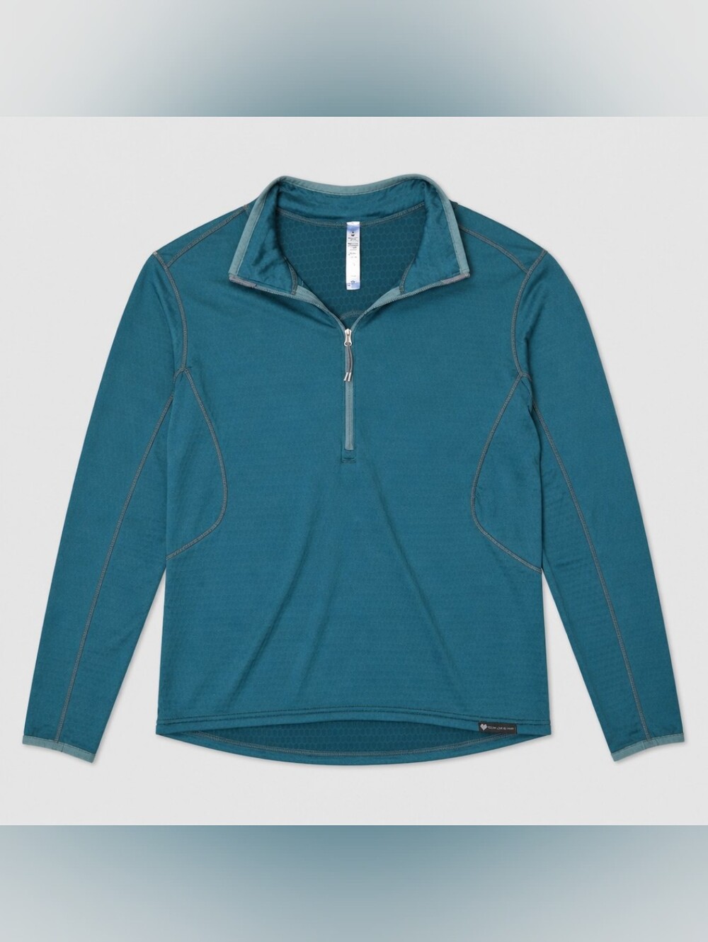 Obermeyer Textured Teal Half-Zip Performance Jacket